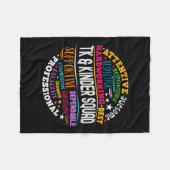 Tkとキンダー分隊の移行幼稚園茶 フリースブランケット (正面(横))