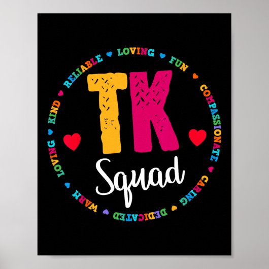 Tk Squad Tシャツ - Tk(移行期の幼稚園)担任の先生用 ポスター (正面)
