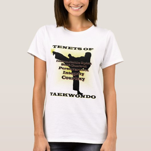 TKDの主義の金ゴールドのハイライト Tシャツ (正面)