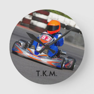 TKMのkarting時計100CCはkart行きます ラウンド壁時計
