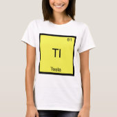 Tl - テスラ おもしろ化学元素記号 Tシャツ (正面)