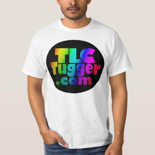 TLC タガー ロゴ - 黒い楕円形の虹 Tシャツ (正面)