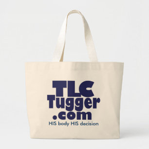 TLC Tuggerのトート-彼の体彼の決定-海軍 ラージトートバッグ