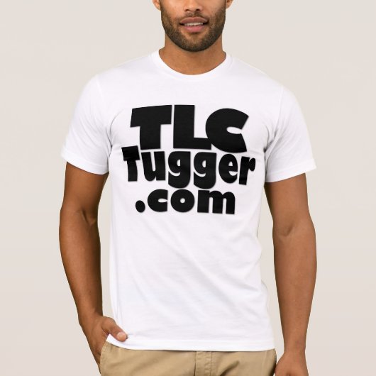 TLC Tugger ロゴ - カラー背景に黒 Tシャツ (正面)