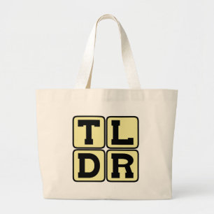 TLDRが長すぎてTL読になし;DRインターネット頭字語 ラージトートバッグ