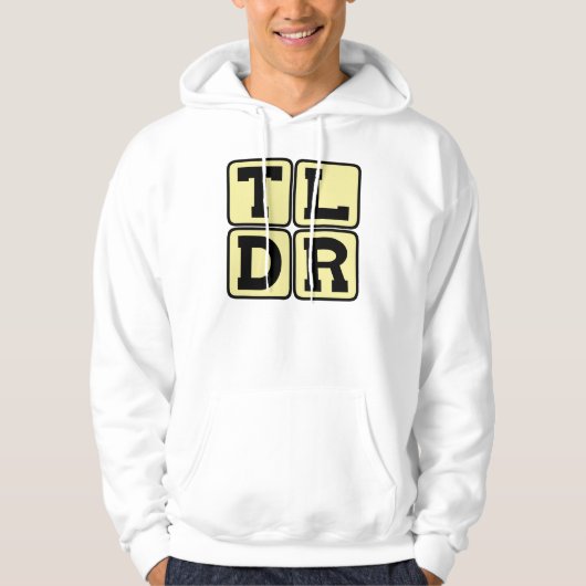 TLDR(要約)Too Long Didn't Read TL;DR インターネットスラング パーカ (正面)