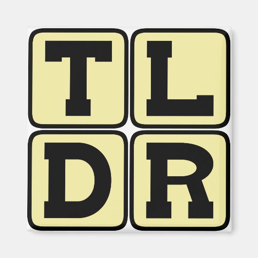 TLDR 読んでない インターネットスラング マグネット (正面)