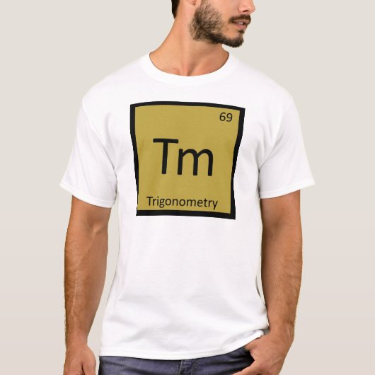 Tm - 三角法 数学 化学 周期表 tシャツ (正面)