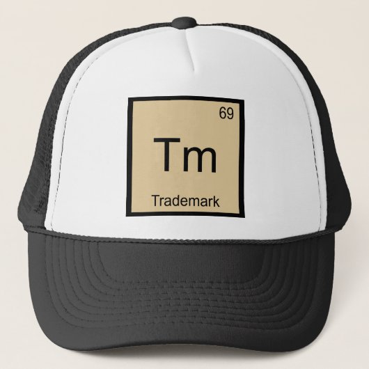 Tm - 商標 楽しい化学元素記号Tシャツ キャップ (正面)