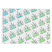 TMHコレクション – ティール（緑がかった色）グリーン抱き枕 ラージペーパーバッグ (裏面)