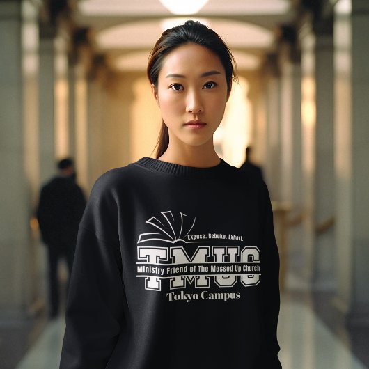 TMUC クリスチャン分別奉仕 黒色キャンパス スウェットシャツ
