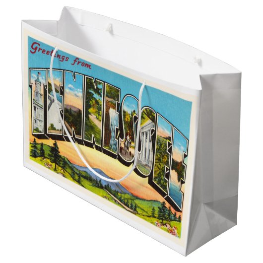 TN古いヴィンテージ旅行記念品テネシー州 ラージペーパーバッグ (裏面アングル)