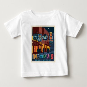 TN，メンフィス   ビール通りネオン ベビーTシャツ