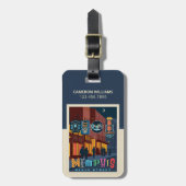 TN，メンフィス | ビール通りネオン ラゲッジタグ (正面縦)