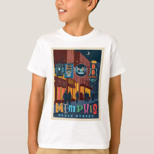 TN,メンフィス ビール通りネオン Tシャツ