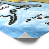 TN USA地図ポスター ポスター (角)