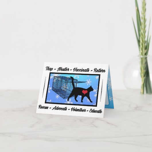 TNR CATレスキューTRAPニューター戻りクリスマス休日 サンキューカード (正面)