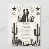 toデザートロデオレトロホース素朴ウェスタン結婚ズ 招待状 (正面)