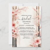 toバンブーピンク桜さくらんぼブロッサムブライダルシャワー 招待状 (正面)