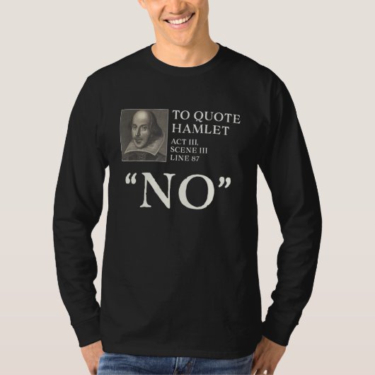 to引用文ハムレットnoシェイクスピア tシャツ (正面)