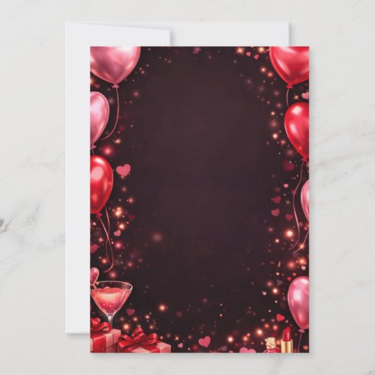 to a girl's night out on Valentine's Day 招待状 (裏面)