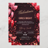 to a girl's night out on Valentine's Day 招待状 (正面/裏面)