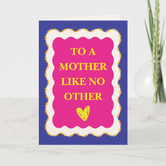 To a Mother Like No Other | Pink & Blue Elegant Gr サンキューカード