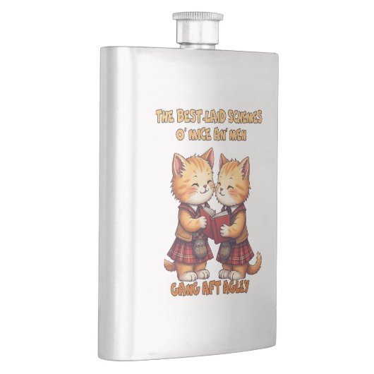 To A Mouse Orange Cats Reciting Burns フラスク (右)