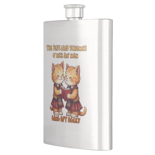 To A Mouse Orange Cats Reciting Burns フラスク (左)