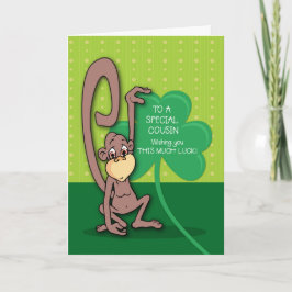 To A Special Cousin, St. Patrick's Day Monkey カード