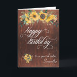 To a Special Sister Wood Sunflower カード<br><div class="desc">このデザインはデジタルアートを通して作成されパーソナライズされたた。このは、追加のオプションを選択しカスタマイズて、名前、イニシャルまたは単語を変更することによクリックり、提供またはカスタマイズの領域に存在する可能性がある。また、文字の色やスタイルを変更したり、画像のみのデザインの文字を削除したりすることもできます。私は連絡colorflowcreations@gmail.comで私はもし、このデザインを別の製品に持つ必要がある。オリジナル抽象芸術絵画アクリルをwww.etsy.com/colorflowartで購入。www.facebook.com/colorflowcreations、www.instagram.com/colorflowcreations、www.twitter.com/colorflowart、後を追およびwww.pinterest.com/colorflowcreationsで自分の創造や自分の情報を見る。</div>