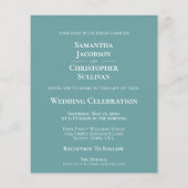 To Be 結婚シンプルティール(緑がかった色)BUDGET結婚の写真招待状 (裏面)