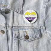 To Be 誇りを持った Me非バイナリプライドフラグハート 缶バッジ (インサイチュ)