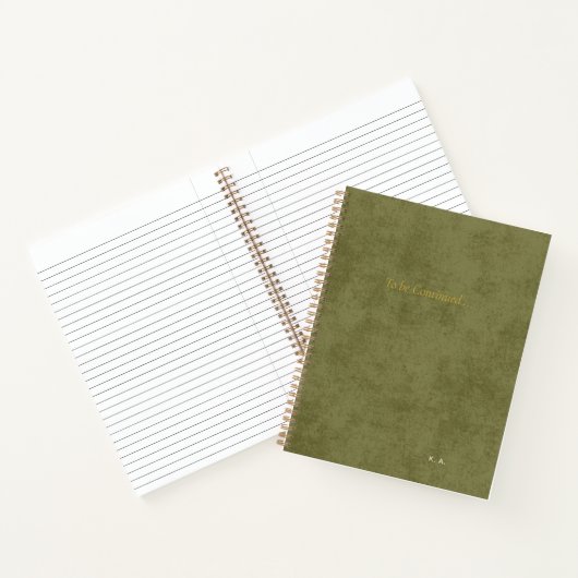 'To Be Continued' Personalized Green Notebook* ノートブック (内部)