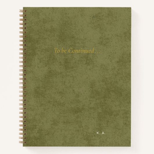 'To Be Continued' Personalized Green Notebook* ノートブック (正面)