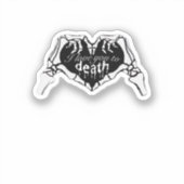 To Death – スケルトンハンドハート シール (正面)
