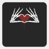 To Death – スケルトンハートハンド スクエアシール (正面)