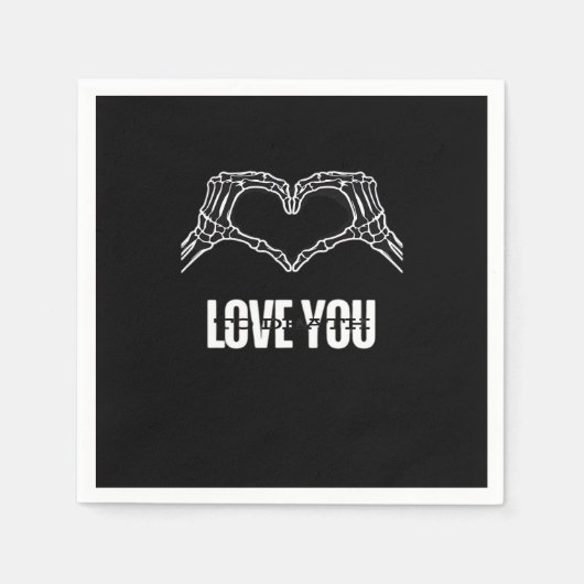 To Death Skeleton Heart Hands Classic Look スタンダードカクテルナプキン (正面)