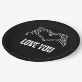 To Death Skeleton Heart Hands Classic Look ペーパープレート (アングル)