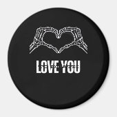 To Death Skeleton Heart Hands Classic Look マグネット (正面)