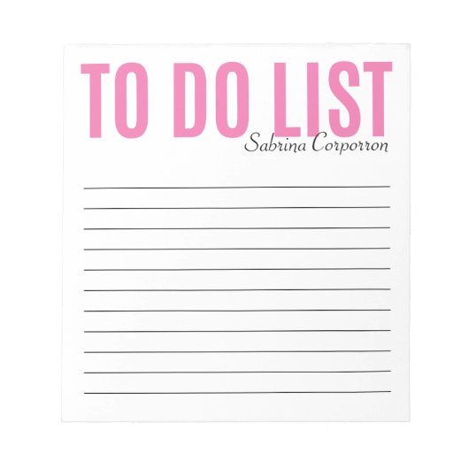 To Doはっきりしたリスパーソナライズされたト ノートパッド (正面)