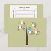 To DoカラフルリスかわいらしトのOwls ポストカード (正面/裏面)