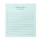 To Doリスシンプルトのモダンエレガントティール（緑がかった色）ターコイズ ノートパッド (正面)