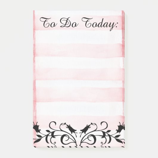 To Doリストのピンストライプとフローラデザインポストイット ポストイット (正面)