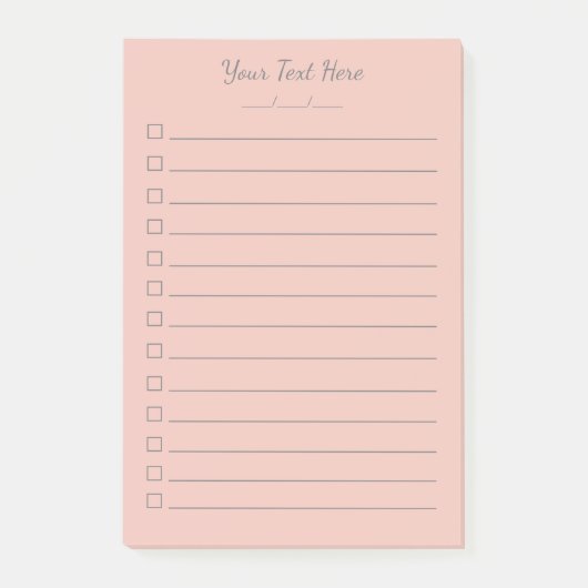 To DoリストカスタムのPost-it® Notes |コーラルグレー4x6 ポストイット (正面)