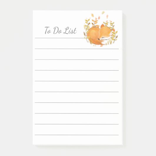 To DoリストキツネパーソナライズされたPost-it® Notes ポストイット (正面)