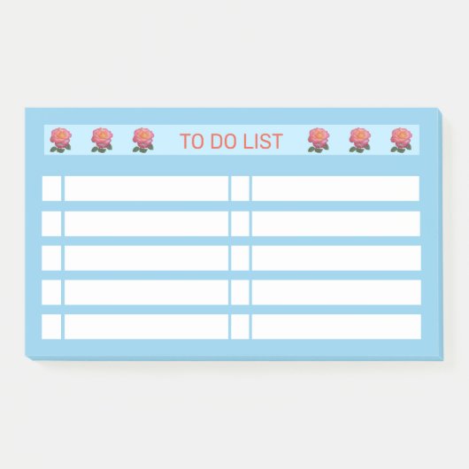 To Doリストバラをターコイズ&ホワイト ポストイット (正面)