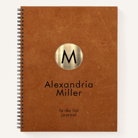 To-Doリストパーソナライズされたジャーナルのサブリーレザー ノートブック (正面)