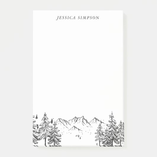 To-Doリスト用の手書きの山々 ポストイット (正面)