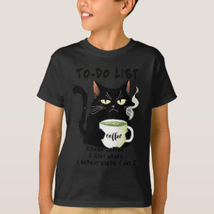 To-Doリスト飲み物コーヒーステアウェイアウェイブラックCa Tシャツ